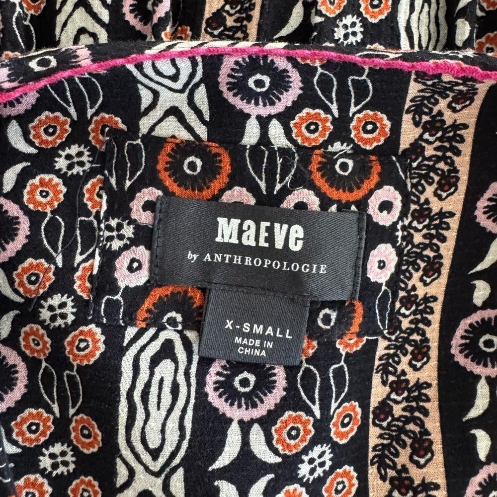 Anthropologie Maeve Naomi Multi Color Floral Embroidered Beaded Dress Size XS - Picture 9 of 13